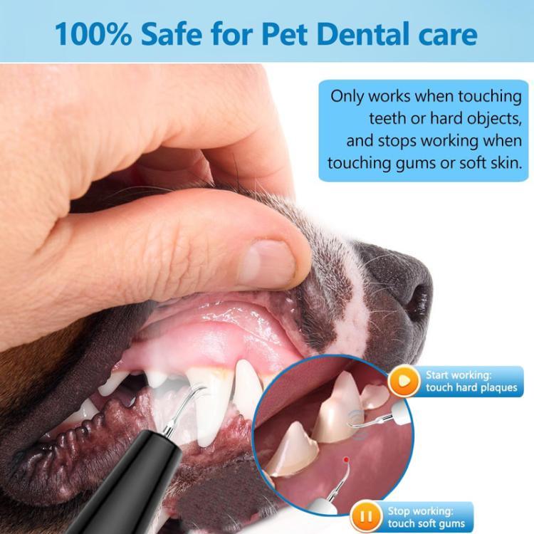 Pet Ultrasonic Teeth Cleaner Dog Tooth Brushing Kit Plaque Tartar Remover Dental Care Tool, With 3pcs Kit (White), With 3pcs Kit (Black), With Gift Box Oral Mirror (White), With Gift Box Oral Mirror (Black)