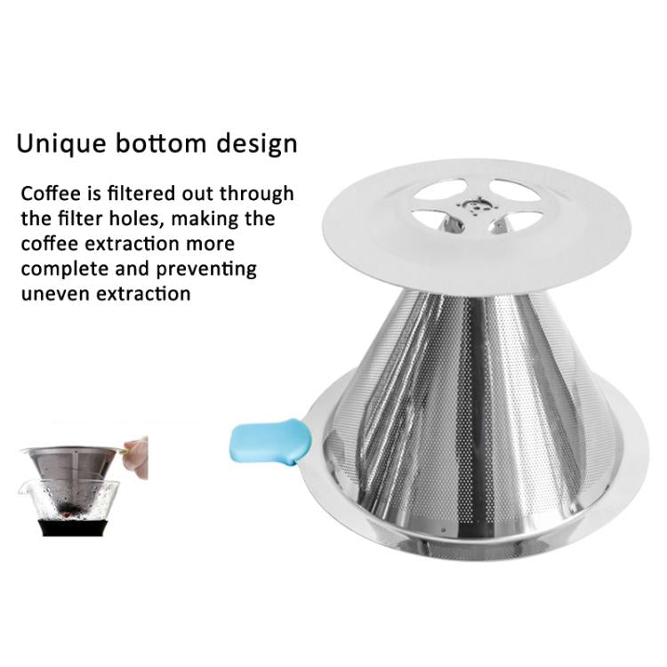 V60 Stainless Steel Coffee Filter with Base for Pour Over Brewing, 1-2 Cups 300-mesh, 1-3 Cups  300-mesh, 1-4 Cups 300-mesh, 1-4 Cups 600-mesh, 1-6 Cups 600-mesh, 1-8 Cups 300-mesh
