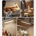 Rechargeable Motion Sensor Light Bar Cabinet Wardrobe Lamp With Remote Control, 20cm Silver, 40cm Silver, 60cm Silver, 80cm Silver, 20cm Black, 40cm Black, 60cm Black, 80cm Black
