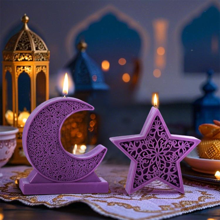 Candle Silicone Mold DIY Handmade Moon Star Aromatherapy Plaster Ornament Mold, Moon LZ-651, Star LZ-652