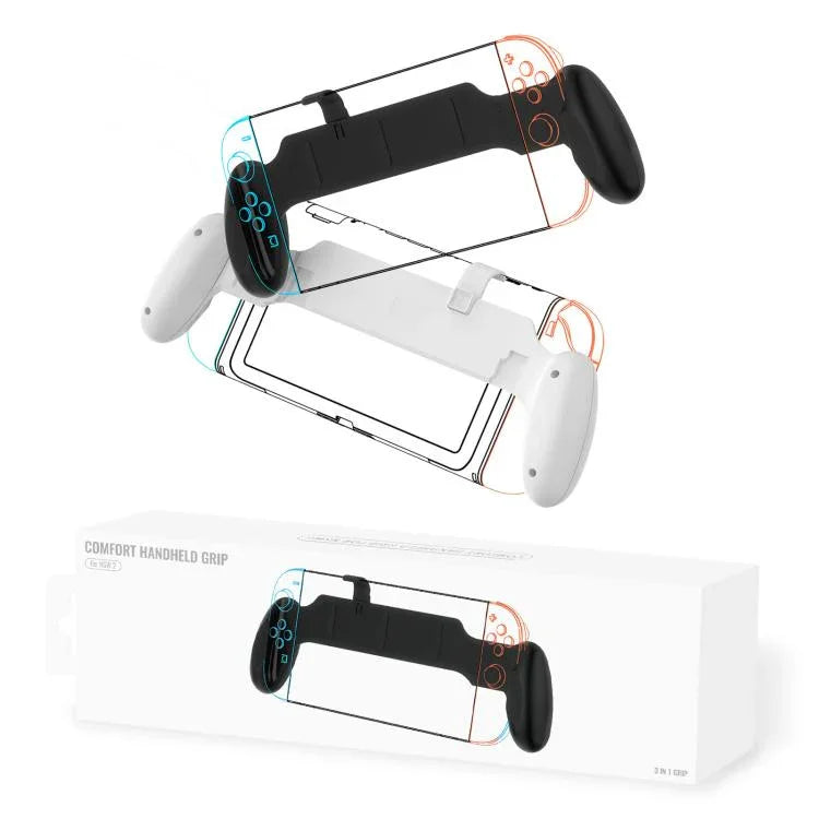 For Nintendo Switch 2 / Switch / Switch OLED Ergonomic Anti-Slip Grip Handle, JYS-NS2297 Black, JYS-NS2297 White