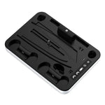JYS Charging Display Station for PS5/PS5 Slim/PS Portal Dual Controller Dock with Cooling Fan & Headphone Hook
