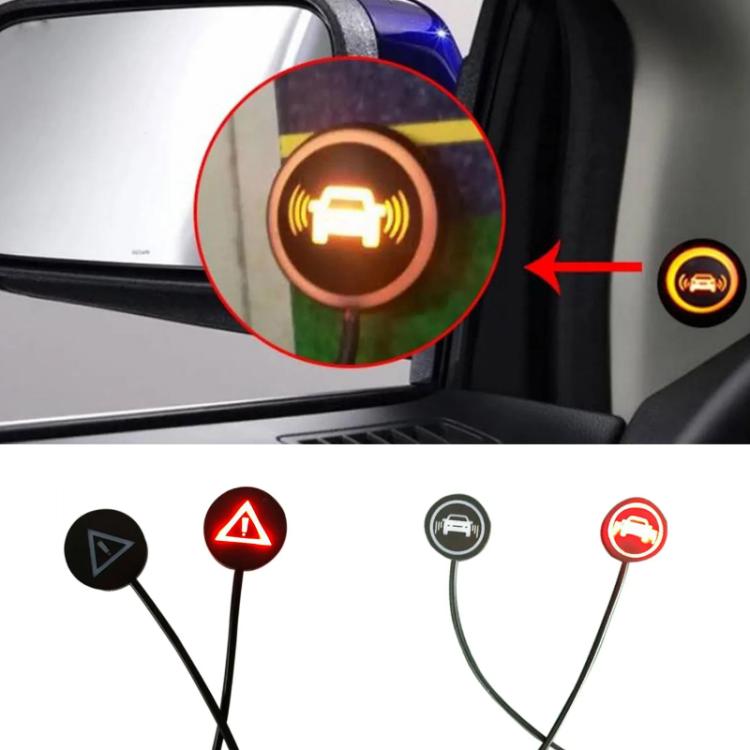 General Motorcycle Blind Spot Monitoring Line Auxiliary Lens Light, 5V Car Logo Lights, 12V Triangle Light