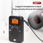 Portable FM/AM Clock-Controlled Stereo Pocket Radio Player, For EU, For US