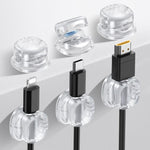 AhaStyle WG178 6pcs Multi-functional Adhesive Desktop Cable Organizer Data Charging Cable Clip