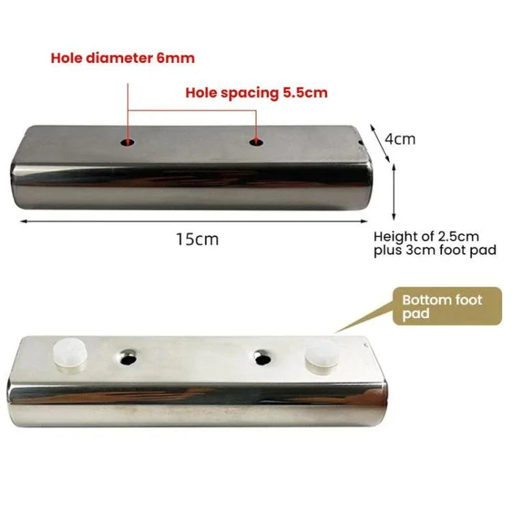 3cm Thick Stainless Steel Sofa Support Heightening Pad, Black Linear Shape, Black Figure-of-Seven Shape, Silver Linear Shape, Silver Figure-of-Seven Shape