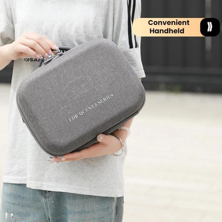 For Meta Quest 3 / 3S BKano Q3-002 VR Headset Console Storage Bag Shoulder Handheld Bag, Grey