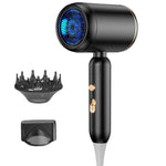 1800W Portable Folding High-Speed Constant-Temperature Hair Dryer, Black + Air Collector Nozzle, White + Air Collector Nozzle, Black + Air Collector Nozzle + Large Air Hood, White + Air Collector Nozzle + Large Air Hood