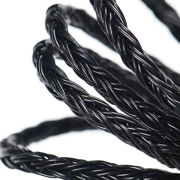 1.2m 8 Core Single Crystal Copper Silver Plated MMCX Headphone Upgrade Cable, For Shure SE215 / SE535 / SE846 / UE900, Black 2.5mm Balance, Black 4.4mm Balance, Transparent 2.5mm Balance, Transparent 3.5mm Stereo, Transparent 4.4mm Balance