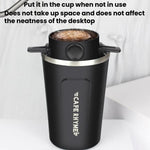 Portable Paperless Coffee Filter Cup Coffee Drip Filter Cone, White, Black, Black With Base, White With Base
