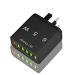 65W 6USB Ports QC3.0 Fast Charging Cell Phone Charger, EU Plug (Black), EU Plug (White), US Plug (Black), US Plug (White), UK Plug (Black), UK Plug (White)