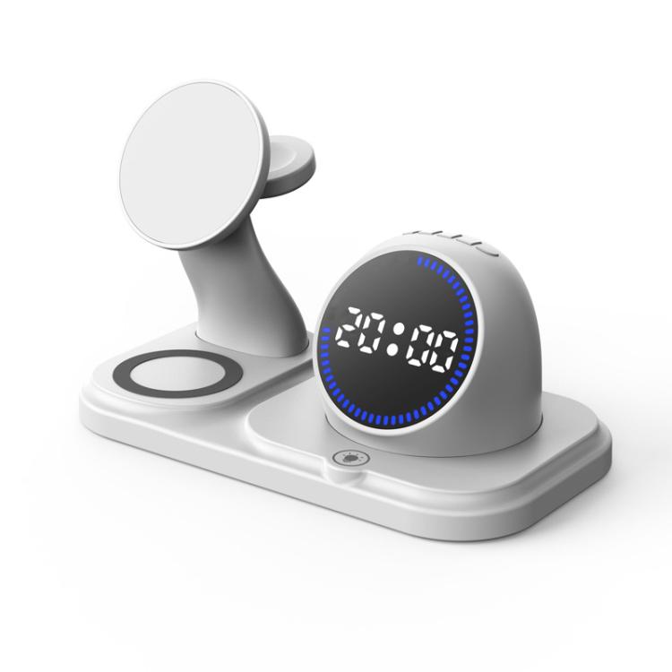 6 in 1 Desktop Magnetic Wireless Charging Clock Countdown RGB Bluetooth Speaker