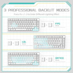 Ajazz AK820 Hot Swappable Wired Mechanical Keyboard With Light, Green Switch Ice Blue Light White, Red Switch White Light Black, AS Red Switch White Light Gray White, HP Switch White Light White Gray, Sea Salt Switch RGB Purple White Blue              ...