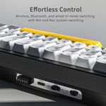 Ajazz AK650 Tri-mode Wireless Mechanical Keyboard With Screen Knob RGB Light, Flying Fish Switch Purple White Blue, Dream Switch Purple White Blue, Dream Switch Black Gray Yellow, Dream Switch Side Engraved Gradient Blackberry
