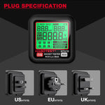 HABOTEST Digital Display Intelligent Electrical Test Socket, HT97B US Plug, HT97D EU Plug, HT97E UK Plug
