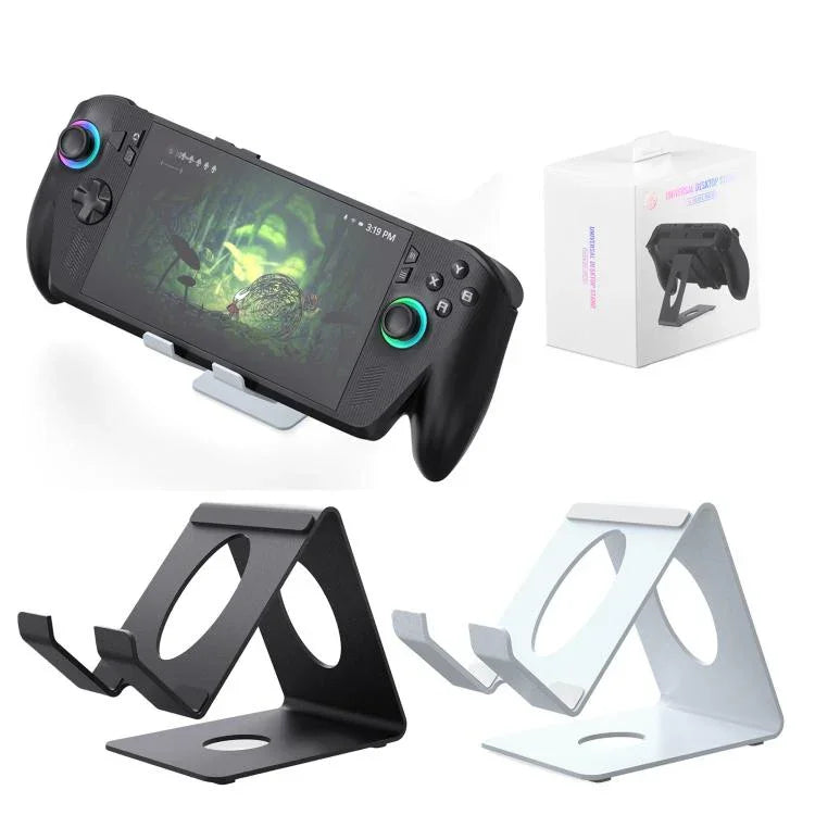 JYS Universal Metal Desktop Stand for Handheld Consoles Compatible with ROG Xbox Ally/X, Switch, Steam Deck & Lenovo Legion Go, Desktop Stand White, Desktop Stand Black