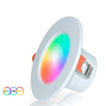 Compatible with Tuya Zigbee Recessed Ceiling Light RGB+CW+WW Dimmable LED Downlight, 7W 3.5inch