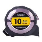 Self-Locking Steel Tape Measure TPR Covered Measuring Ruler, Deli 79550 3m x 16mm, Deli 79551 5m x 19mm, Deli 79552 7.5m x 25mm, Deli 79553 10m x 25mm
