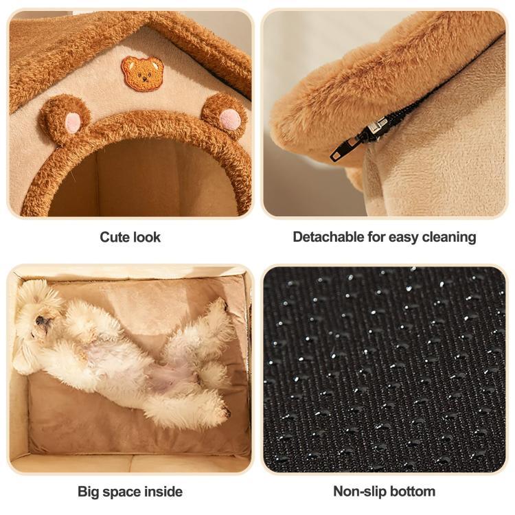 All-Season Removable And Washable Enclosed Warm Cat Bed, S, M, L