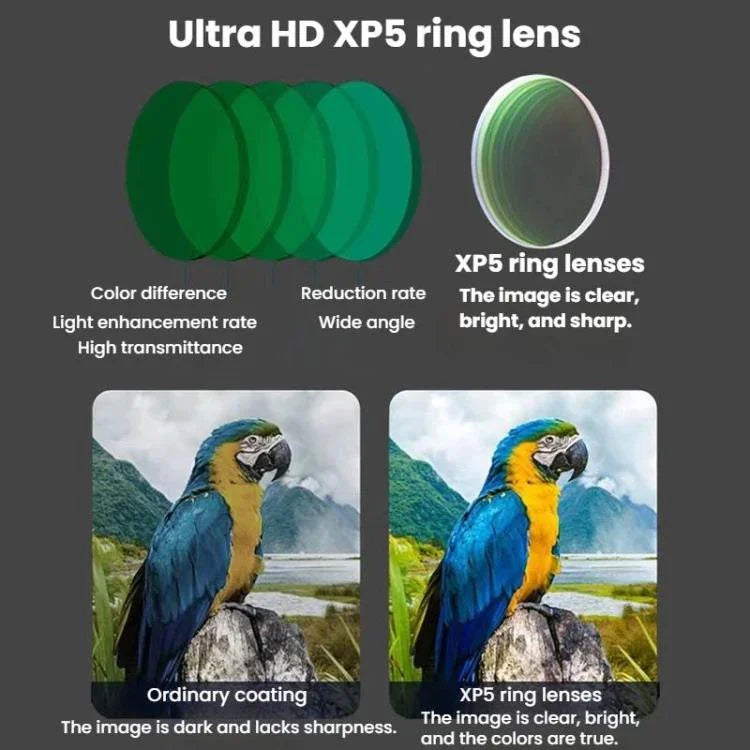 8x HD Low-Light Night Vision Mini Monocular Portable Metal Compact Angled Monocular, Single, With Phone Holder, With Phone Holder And Tripod