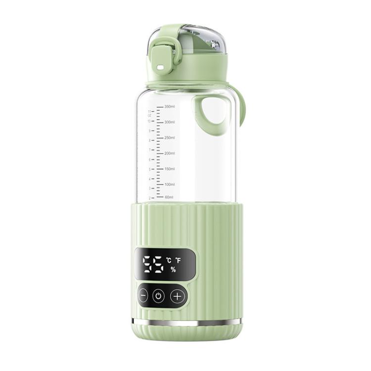 Portable Baby Bottle Warmer 15000mAh Wireless Smart Heating Cup with Adjustable Temp & Constant 48H Warm, IPX6 Waterproof, Glass White, Glass Green, Stainless White, Stainless Green