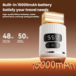 Portable Baby Bottle Warmer 15000mAh Wireless Smart Heating Cup with Adjustable Temp & Constant 48H Warm, IPX6 Waterproof, Glass White, Glass Green, Stainless White, Stainless Green