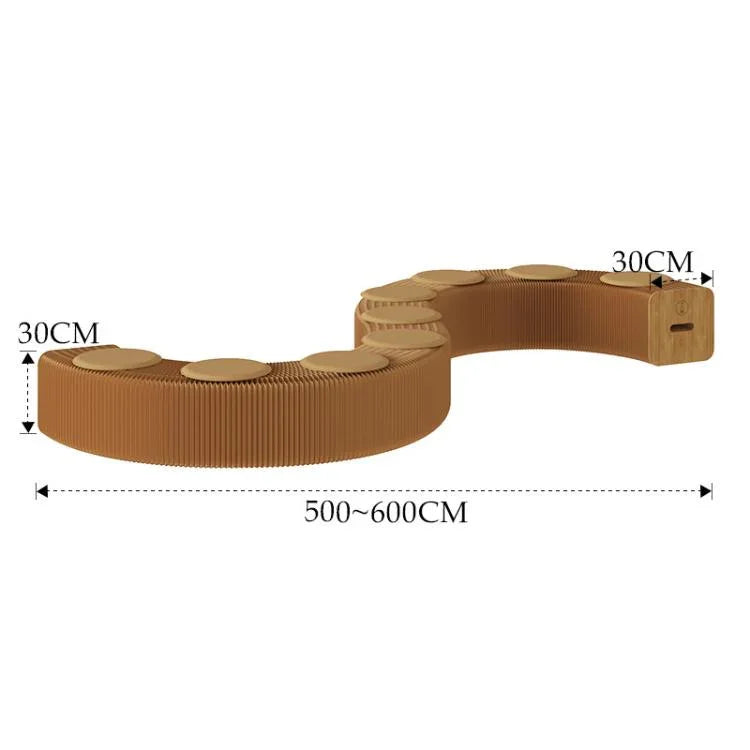 Accordion Expandable Paper Bench Folding Sofa Chair Entryway Stool, Height 30cm 3-Seater Brown, Height 30cm 6-Seater Brown, Height 30cm 9-Seater Brown, Height 44cm 3-Seater Brown, Height 44cm 6-Seater Brown, Height 44cm 9-Seater Brown                  ...