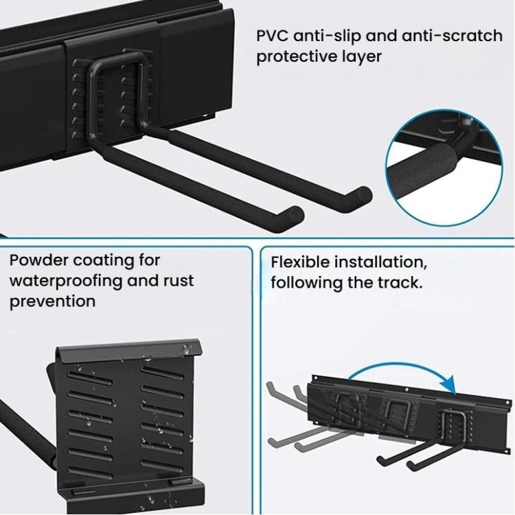 9pcs Wall Mounted Metal Slatwall Hooks Garden Tool Detachable Hanger, Detachable Hanger