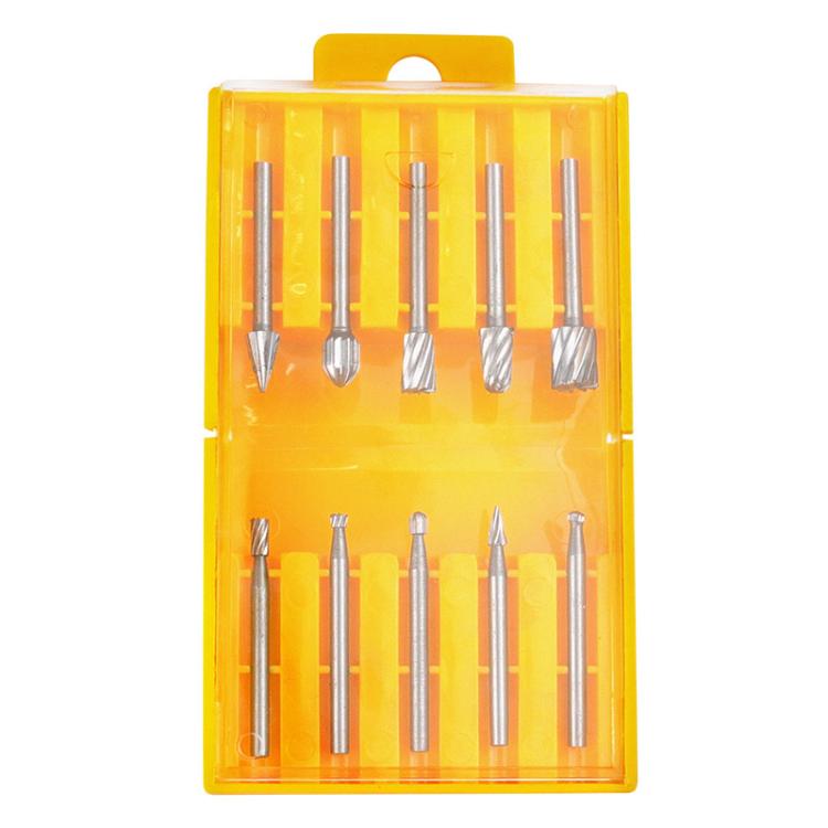 10pcs /Box HSS Rotary File Woodworking Tools Root Carving File, 10pcs /Box Rotary File