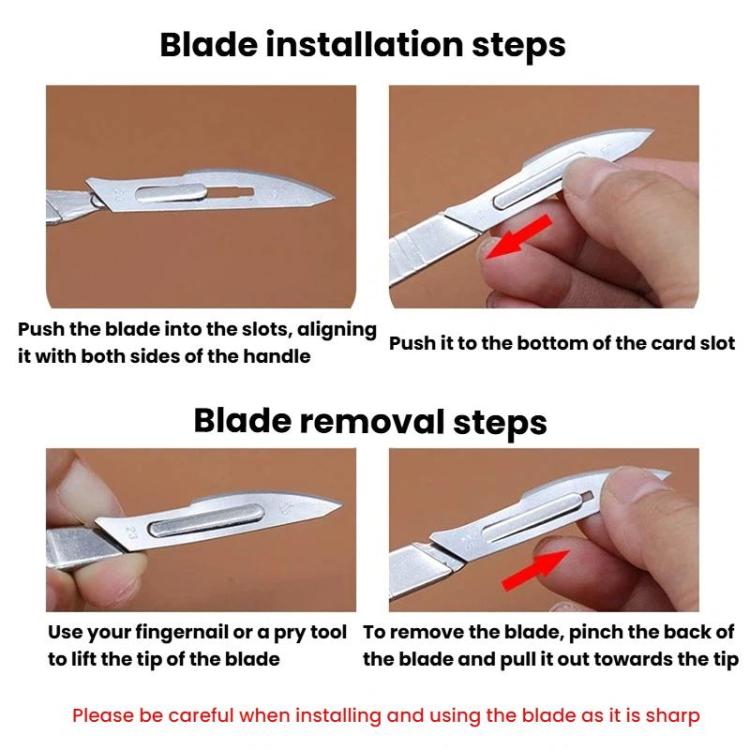 JunBei 11pcs /Set Fruit Carving Knife Set Cell Phone Repair Disassembly Auxiliary Blade Knife Handle, No.23, No.11