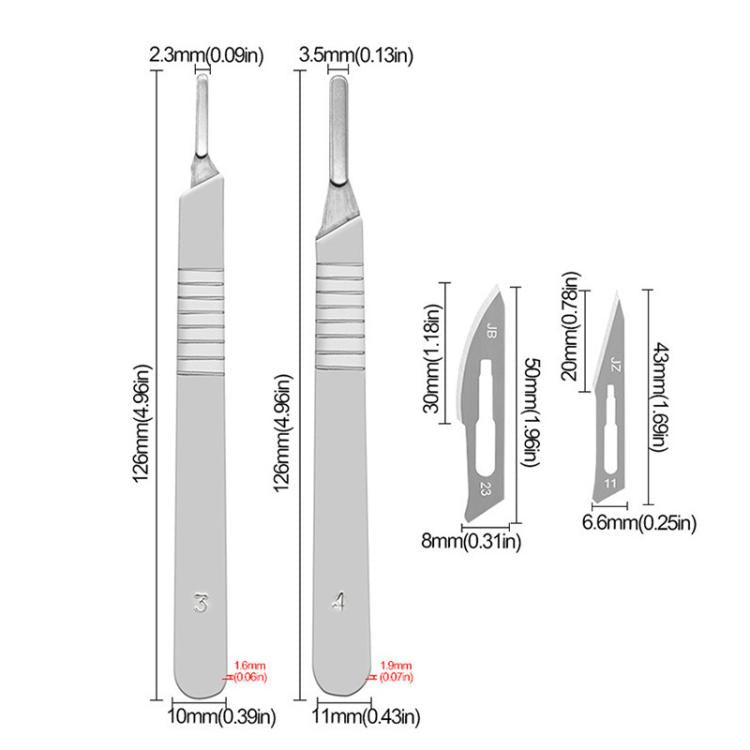 JunBei 11pcs /Set Fruit Carving Knife Set Cell Phone Repair Disassembly Auxiliary Blade Knife Handle, No.23, No.11