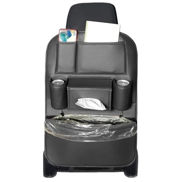 1109 Car Seat Back Leather Storage Organizer Vehicle-Mounted Hanging Trash Bag
