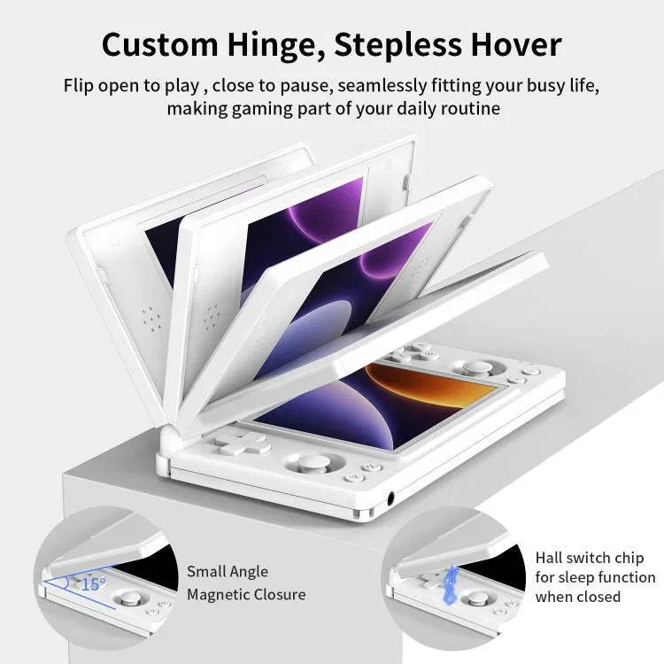 ANBERNIC RG DS Flip Dual-Screen Handheld Game Console 4-Inch IPS Touchscreen AI Gaming Device 3+32G