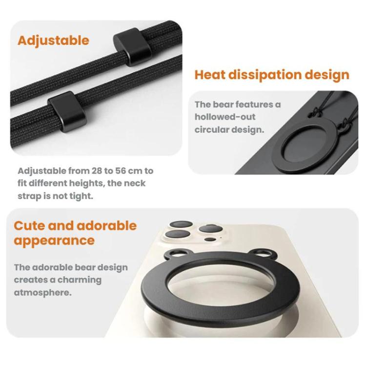 Adjustable Anti-loss Magnetic Bear Retractable Phone Lanyard