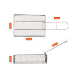 COOL CAMP Camping Stainless Steel Foldable Strainer Frying Basket for Outdoor Cooking,, 175 x 120 x 50mm