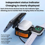 15W 3 In 1 Retractable Cable Magnetic Wireless Charger Foldable Desktop Charging Stand