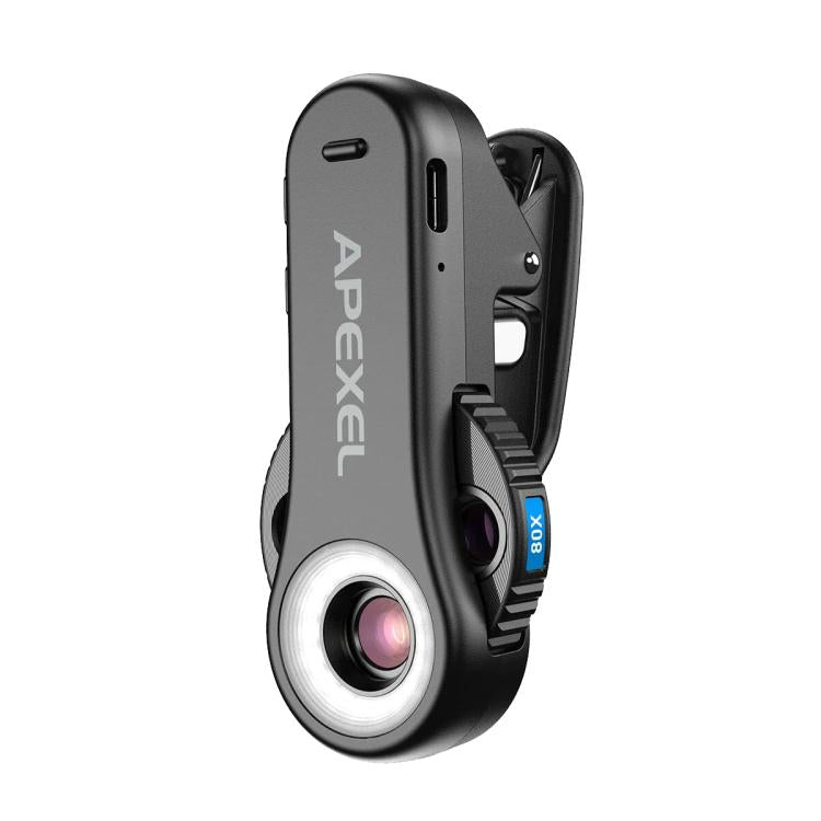 APEXEL TriScope 40X-80X-120X Phone Microscope with Dual-Temperature LED & UV Lighting, APL-MS3L