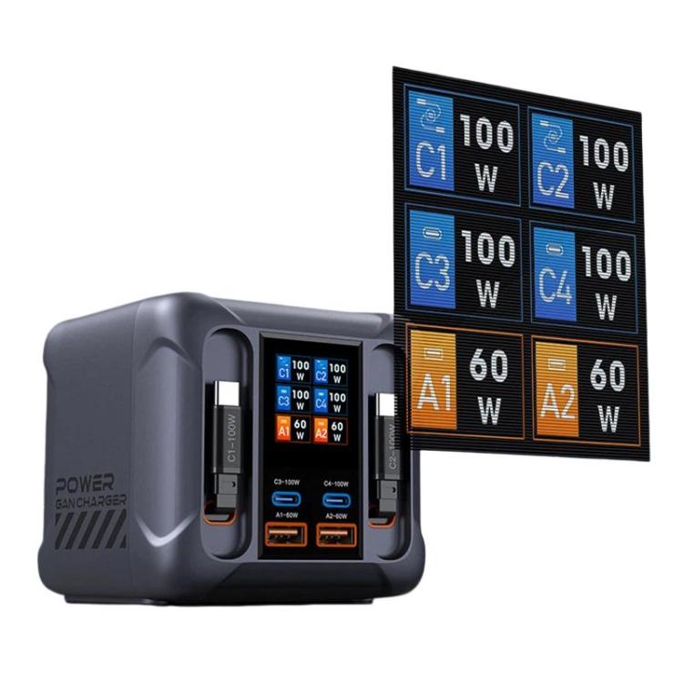 300W Multi-Port Charger with USB Socket and Built-in Cable, EU Plug, US Plug, UK Plug, AU Plug, KR Plug