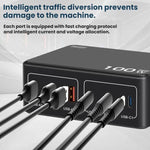 100W High-Power PD Fast Charging USB Multi-Port Charger, US Plug, EU Plug, AU Plug, KR Plug, UK Plug