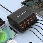 15-Port USB Power Strip Smart Fast Charging Charger, US Plug, UK Plug, AU Plug, EU Plug, KR Plug