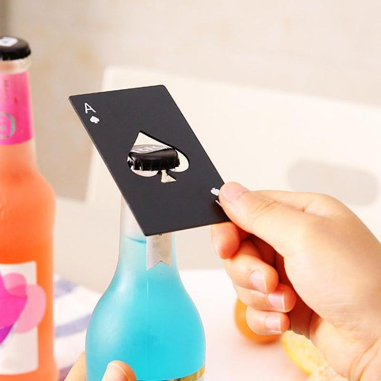 2 PCS Stainless Steel Bottle Beer Opener Poker Playing Card Spades Soda Bottle Cap Opener
