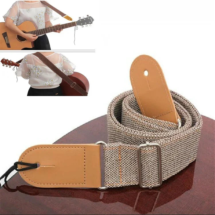 Cotton Linen Guitar Studs Strap Diagonal Shoulder Strap Musical Instrument Accessories