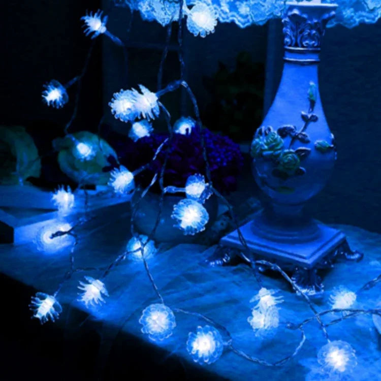 20 LEDs Solar Powered Pine Cone Outdoor Energy Saving Holiday Wedding Decoration String Light Garden Landscape Lamp