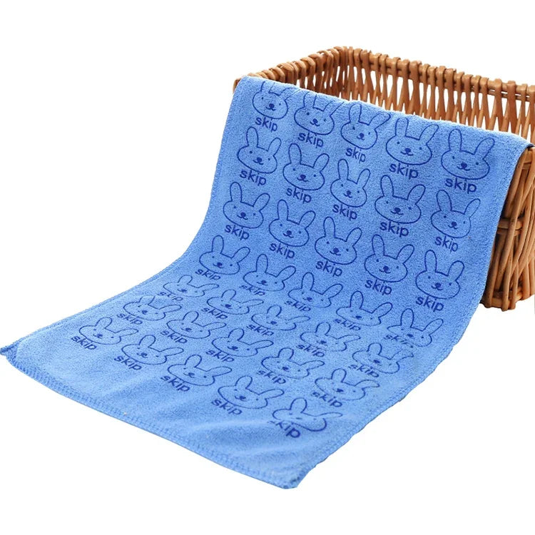 25*50cm Cute Baby Kid Towel Face Microfiber Absorbent Drying Bath Beach Towel Washcloth Swimwear Baby Towel Cotton Kids Towel, 25x50cm