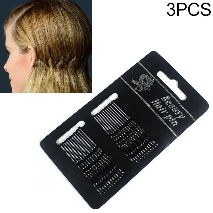 3 PCS Female Black Gold Barrettes Hair Clips Headbands Hair Accessories