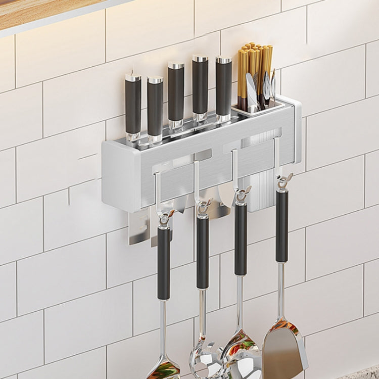 Kitchen Wall-mounted Rack Free Punching Chopsticks Holder, Brushed 30cm, Brushed 40cm, Brushed 50cm, Brushed 60cm, Black 30cm, Black 40cm, Black 60cm