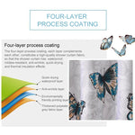 Butterfly Waterproof Polyester Shower Washable Bathroom Curtains, 80x180cm, 120x180cm