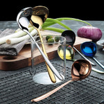 Stainless Steel Sauce Spoon Creative Big Head Long Handle Spoon, Gold, Rose Gold, Colorful