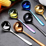 Stainless Steel Sauce Spoon Creative Big Head Long Handle Spoon, Gold, Rose Gold, Colorful