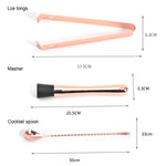11 in 1 Cocktail Mixing Set Wine Filter Filter, Rose Gold, Gold, Silver, Black